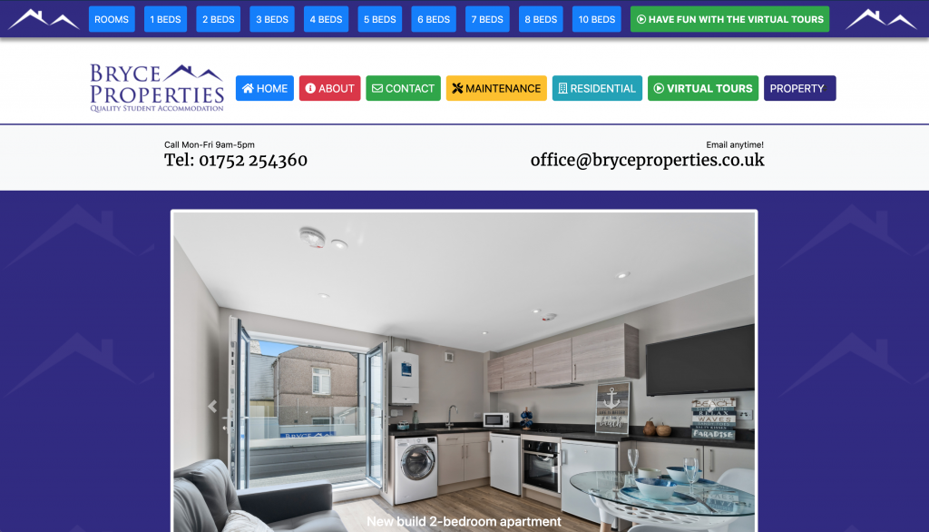 Bryce Properties 2019-2020 website